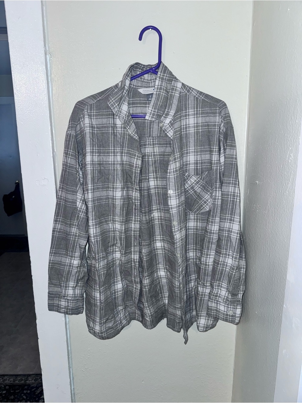 Old Navy Gray Plaid Lightweight Shirt Jacket
